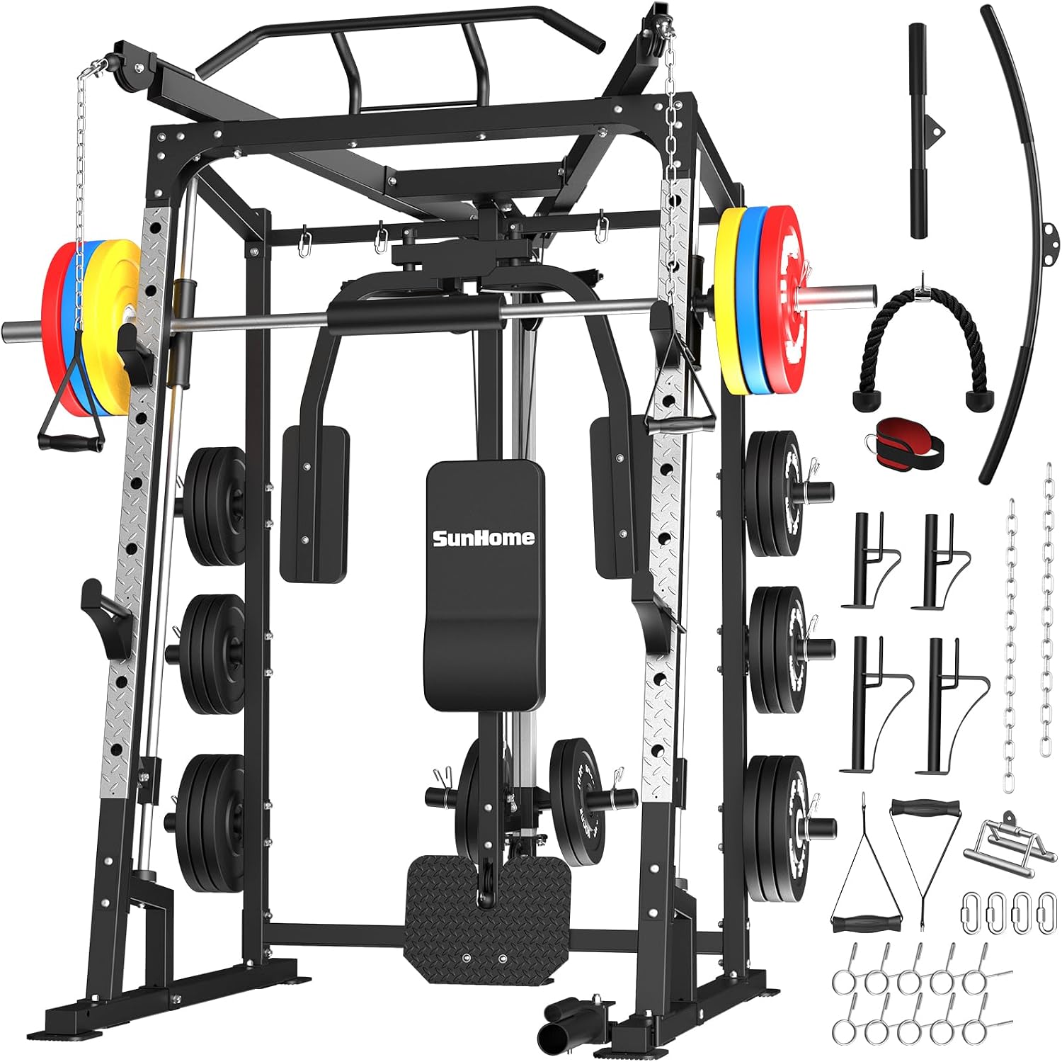 Lat Pulldown Cable - 스미스 머신 파워 케이지, 2000파운드까지 지탱