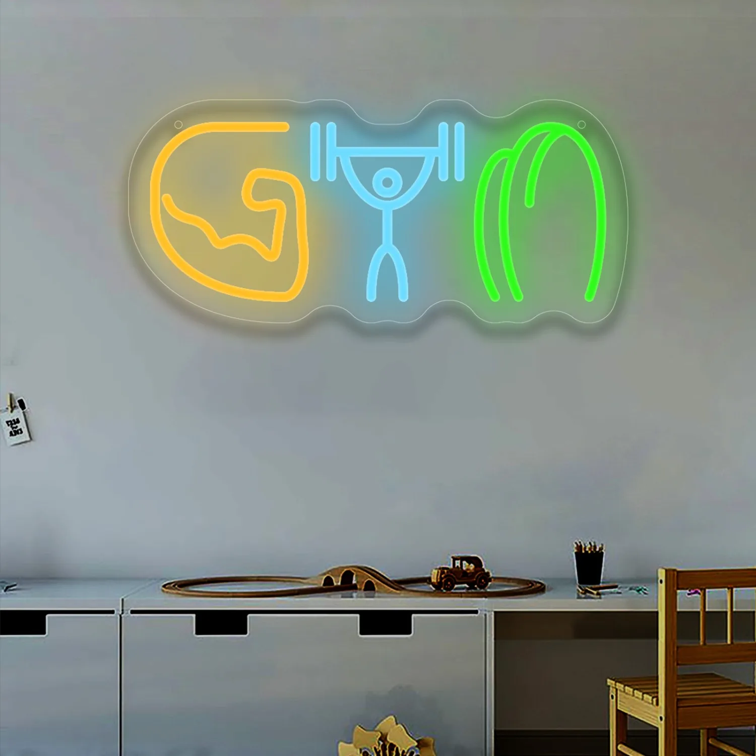 헬스장용 네온사인, 웨이트리프팅, 근육, 팔, LED  - Home Gym Neon Sign 리뷰 및 가격
