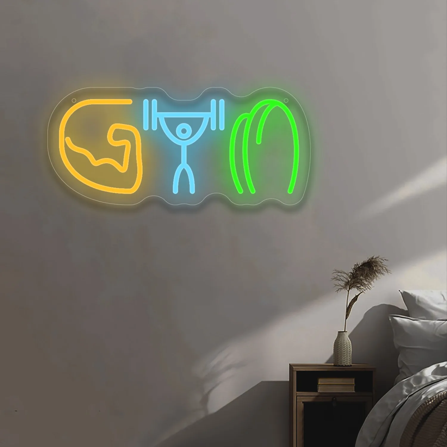 헬스장용 네온사인, 웨이트리프팅, 근육, 팔, LED  - Home Gym Neon Sign 리뷰 및 가격