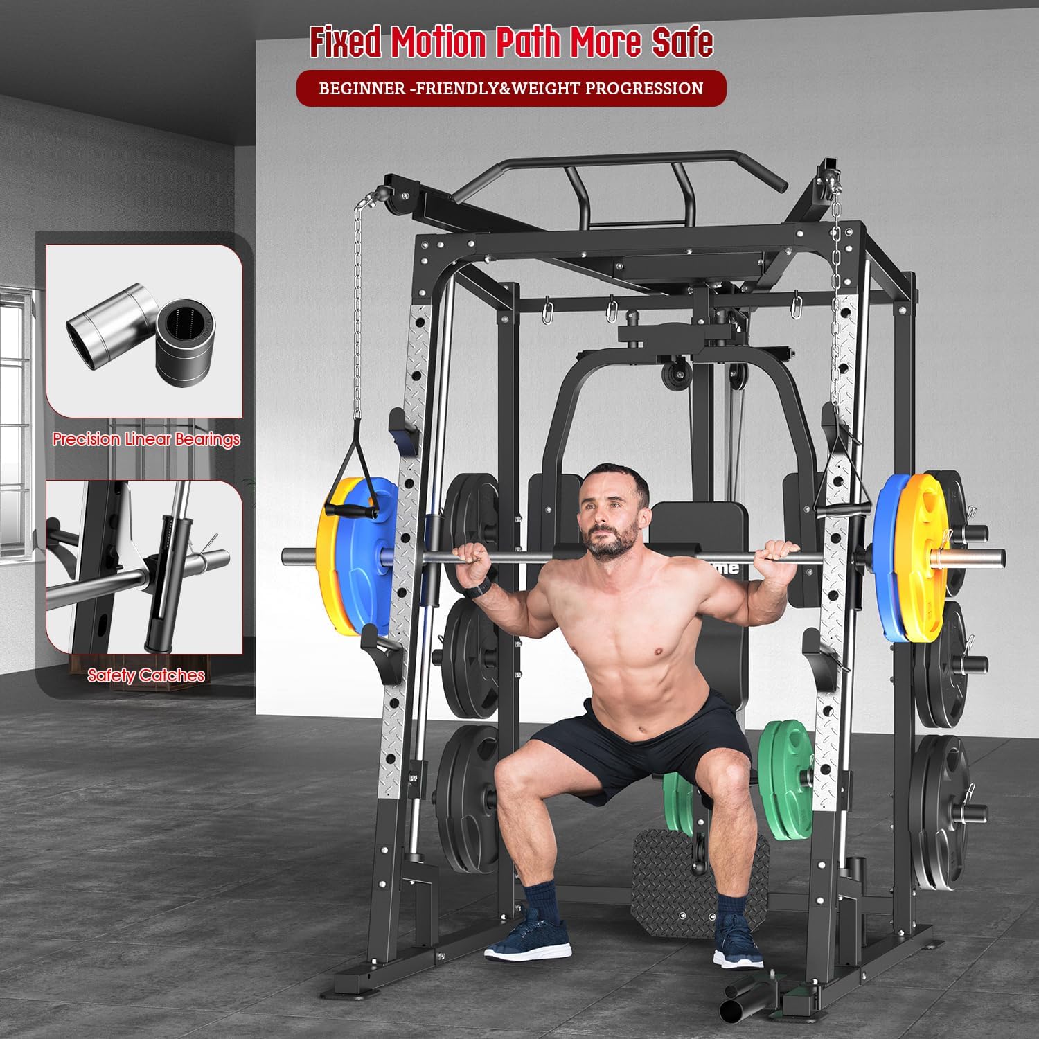 스미스 머신 파워 케이지, 2000파운드까지 지탱 가능 - Lat Pulldown Cable 리뷰 및 가격