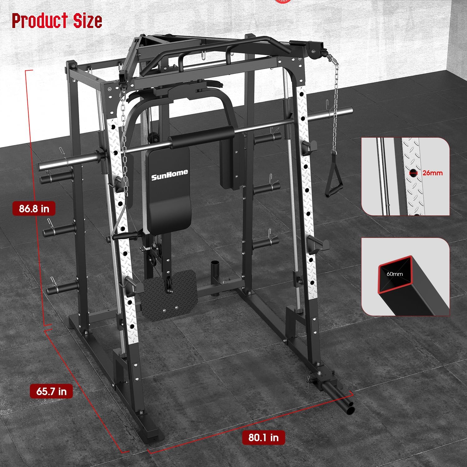 스미스 머신 파워 케이지, 2000파운드까지 지탱 가능 - Lat Pulldown Cable 리뷰 및 가격