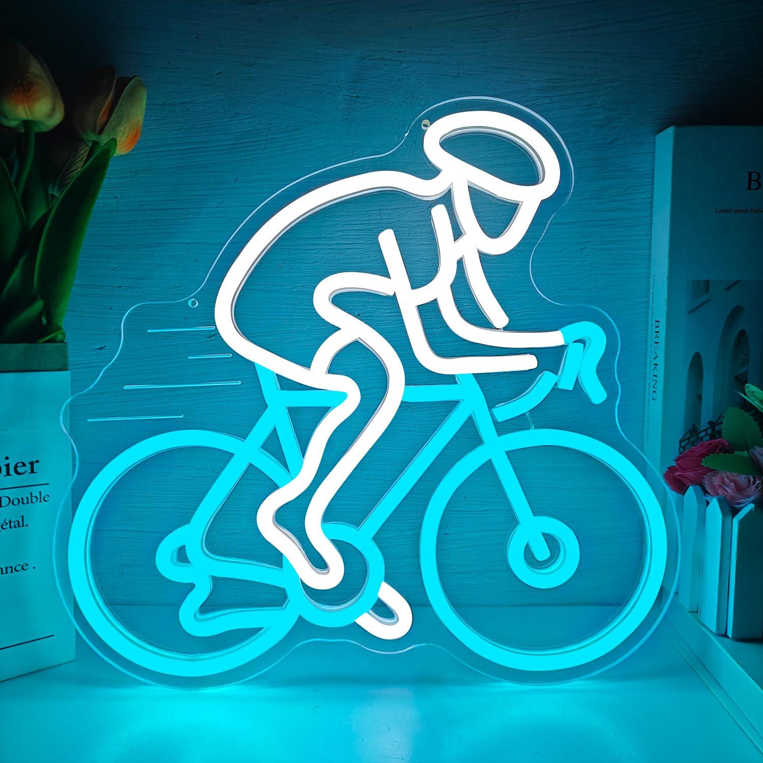 자전거 타는 사람 네온사인 디머블 LED 벽 장식 조명 - Home Gym Neon Sign 리뷰 및 가격