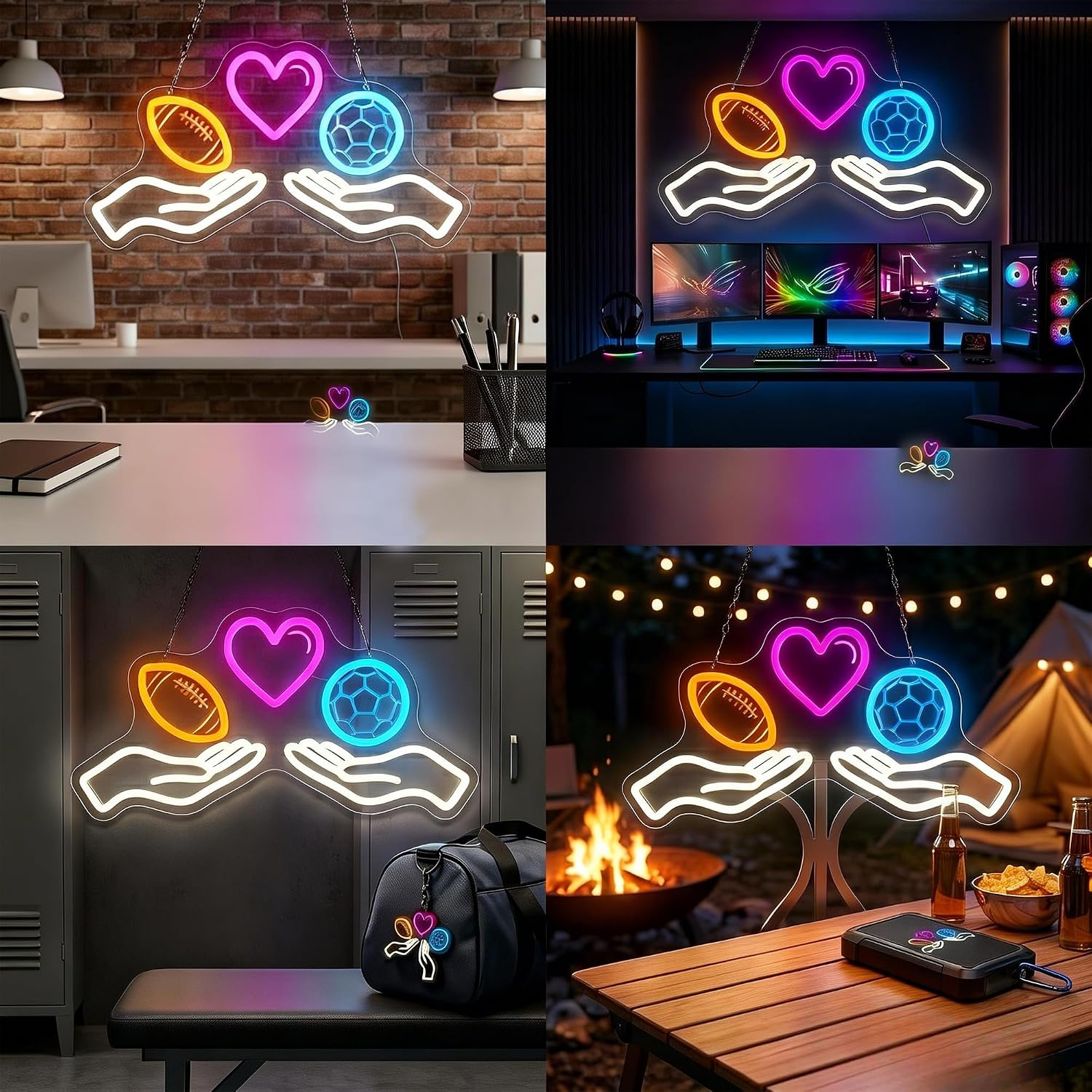 LED 네온 간판, 축구 테마 네온 조명, USB 전원 - Home Gym Neon Sign 리뷰 및 가격